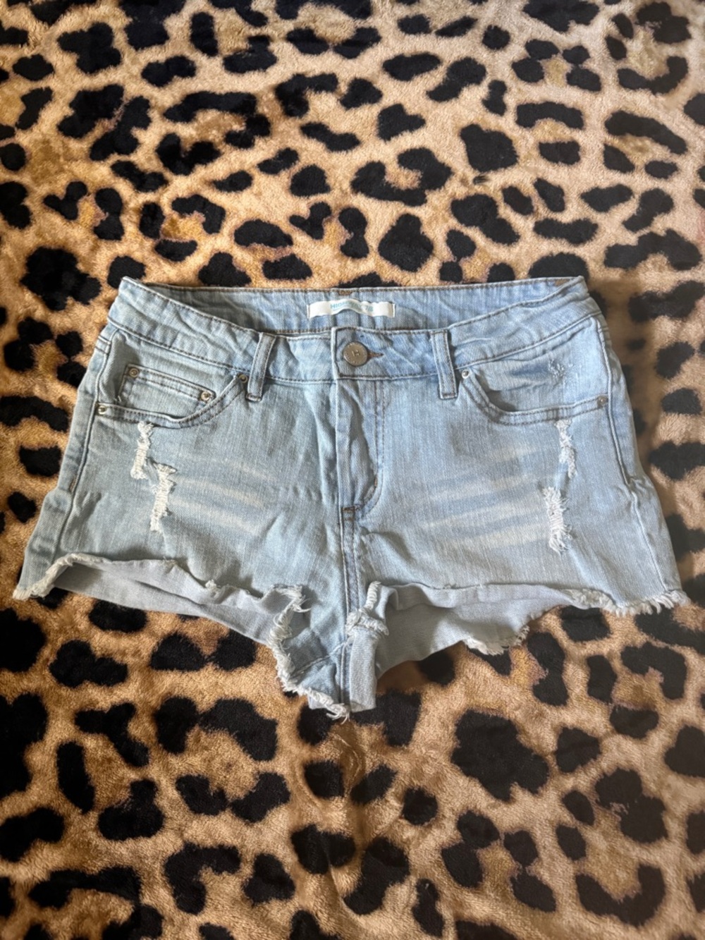 Highway Jeans Light Blue Distressed Denim Cutoff Shorts